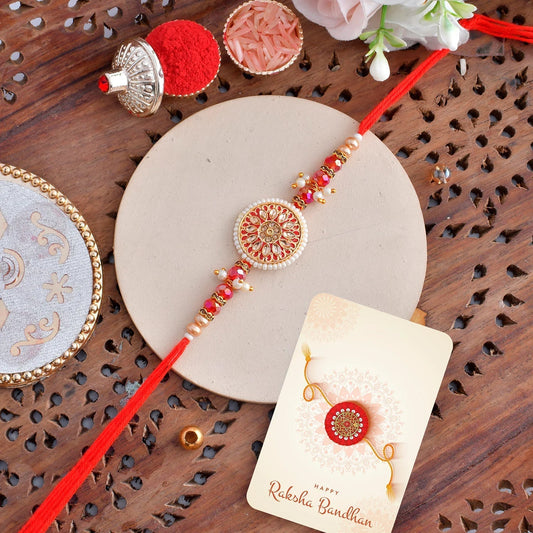 trueBrowns X Voylla Bejewelled And Beaded Men's Thread Rakhi For Brother | Swadesiicart