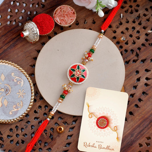 trueBrowns X Voylla Bejewelled And Beaded Men's Thread Rakhi For Brother | Swadesiicart