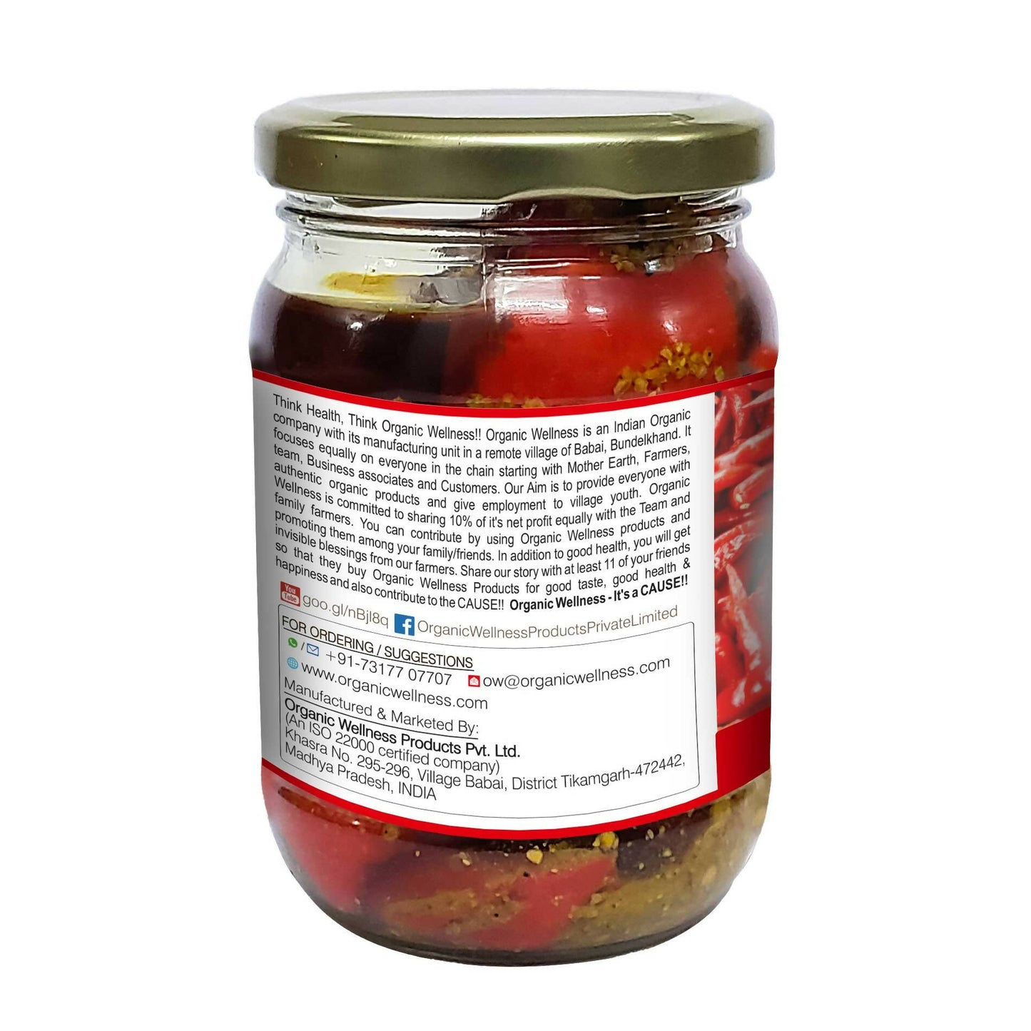 Organic Wellness Red Chilli Pickle - Swadesiicart