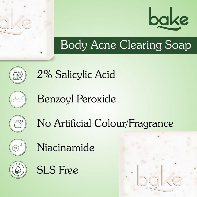 Bake 2% Salicylic Acid Soap for Face & Body Acne | Swadesiicart