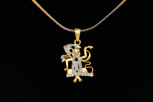 Gold-Polished Alloy Balaji Pendant With Chain - The Pari | Swadesiicart