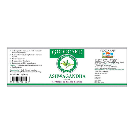 Goodcare Authentic Ayurveda Ashwagandha Capsules - Swadesiicart
