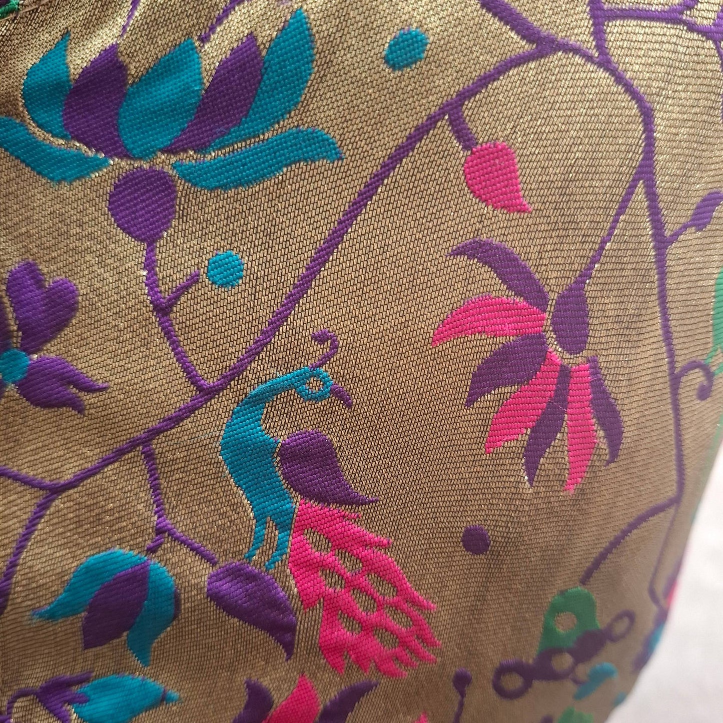 Kia Fashions Purple Jacquard Weave Multi Color Paithani Readymade Blouse - Swadesiicart