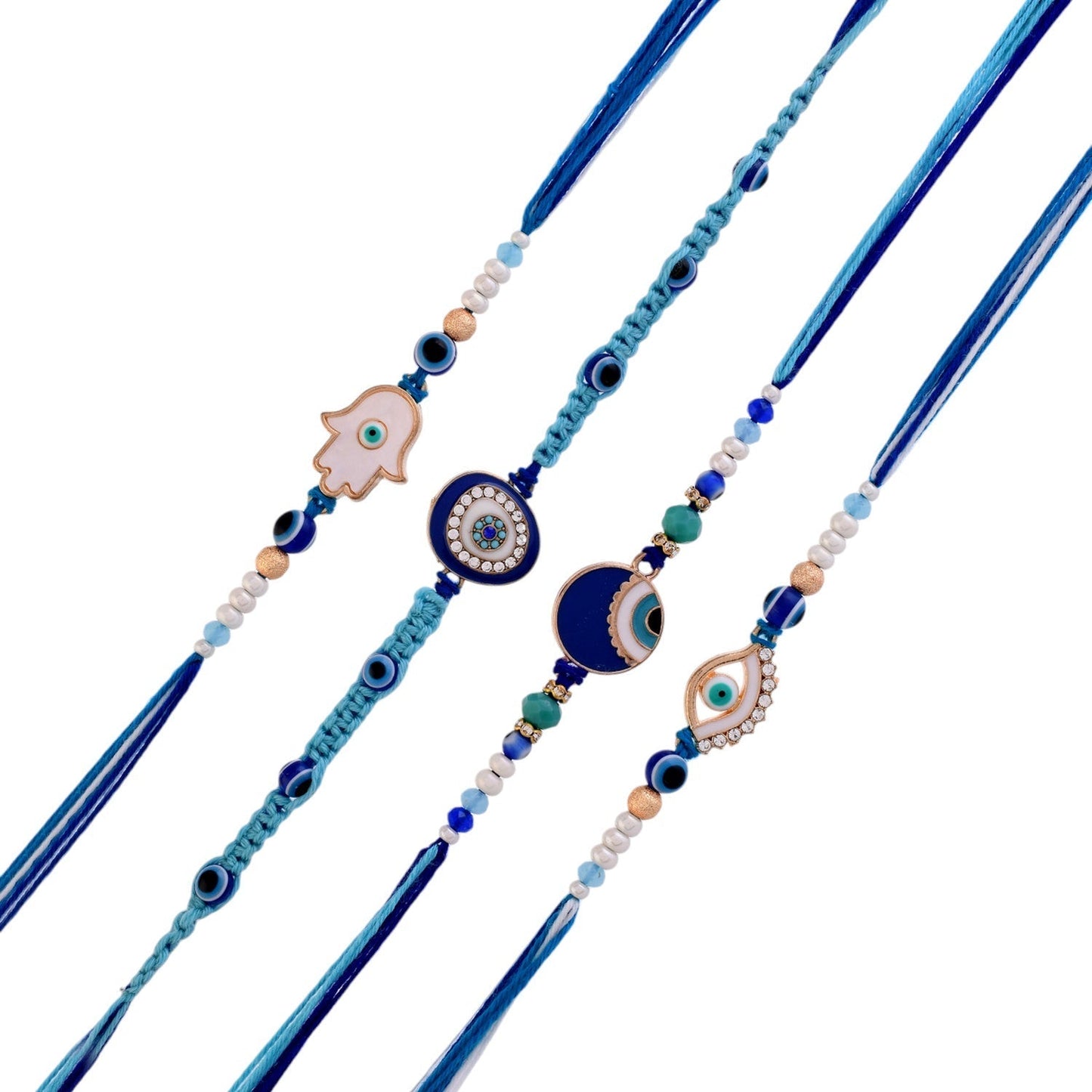 trueBrowns X Voylla Pack Of 4 Evil Eye Charms Men's Rakhis | Swadesiicart