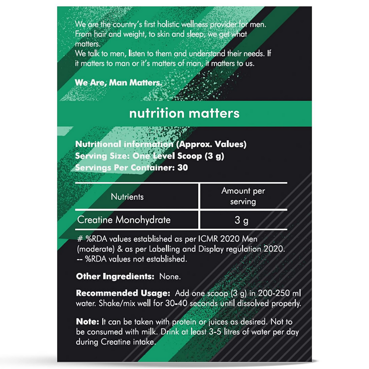 Man Matters Creatine Monohydrate Powder | Swadesiicart