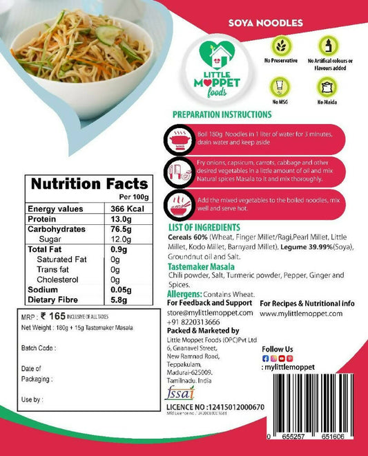 Little Moppet Foods Soya Noodles - Swadesiicart