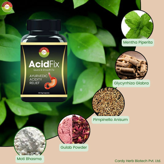 Cordy Herb AcidFix Herbal Capsules - Swadesiicart