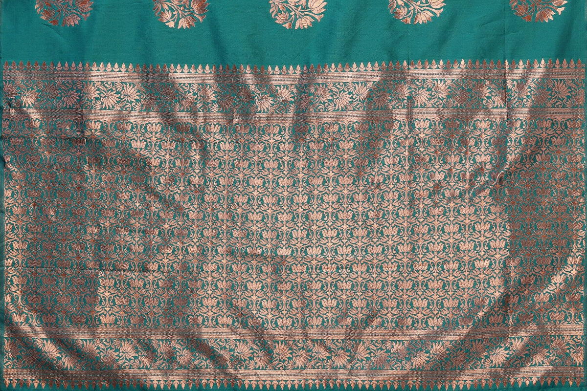 Vamika Rama Banarasi Jacquard Weaving Saree | Swadesiicart
