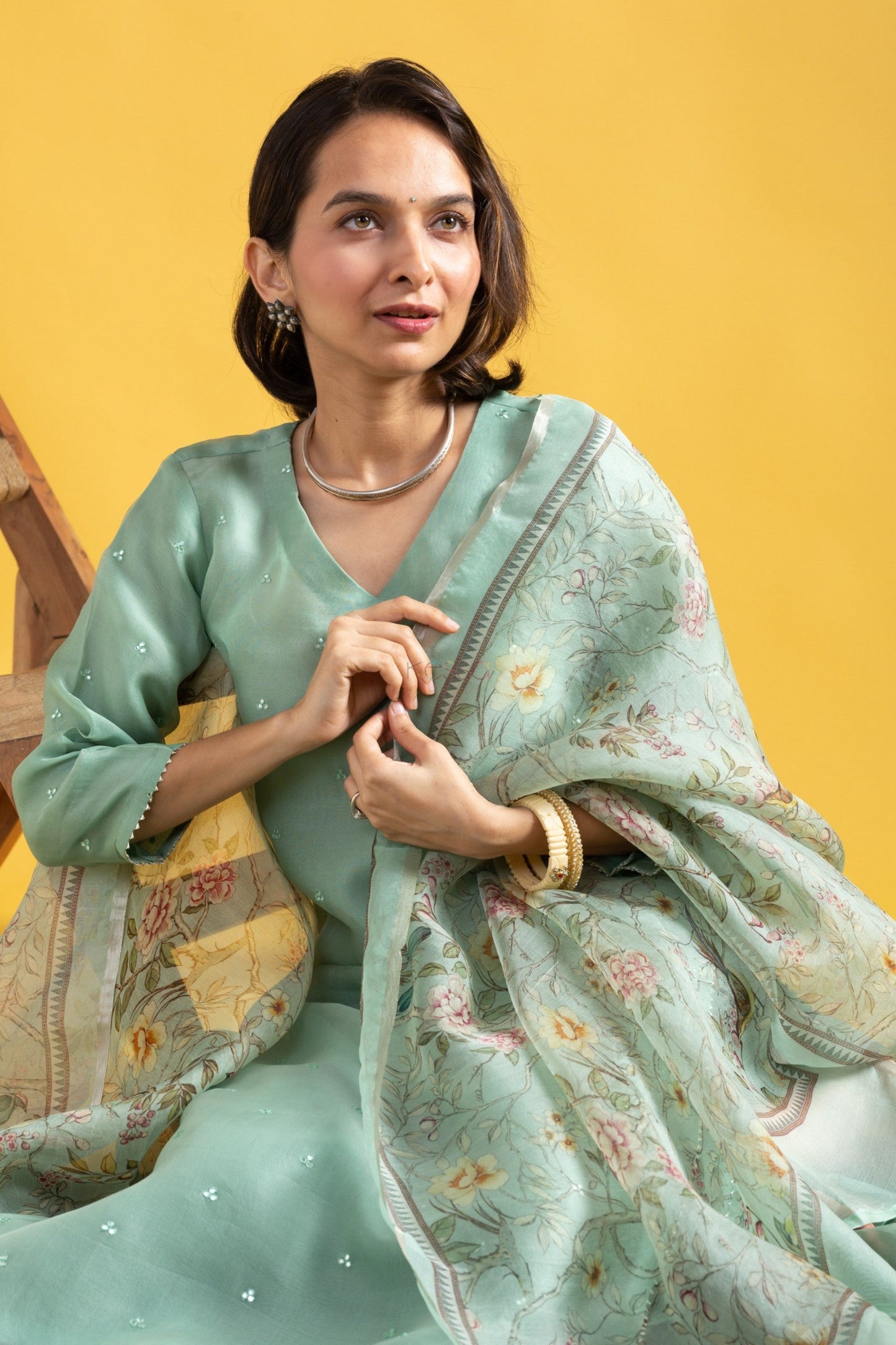The52 Beautiful Viscose Chanderi Fabric Straight Kurta, Pant and Dupatta Set - Swadesiicart