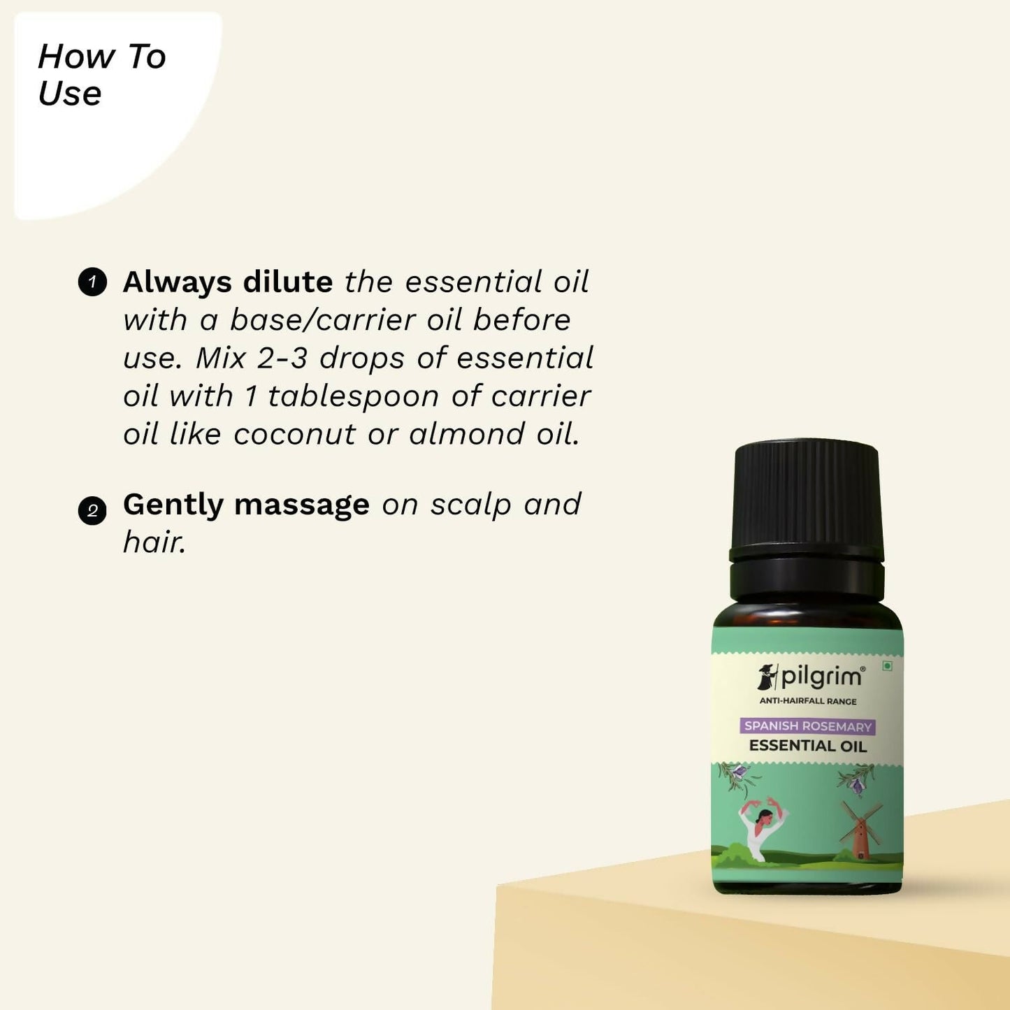 Pilgrim Spanish Rosemary Essential Oil For Hair Growth, Hair Fall Control & Hair Strengthening - Swadesiicart