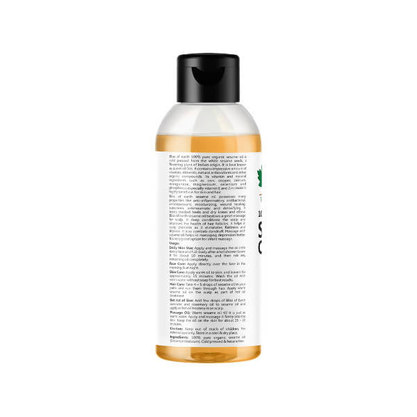 Bliss of Earth 100% Pure Organic Sesame Oil - Swadesiicart