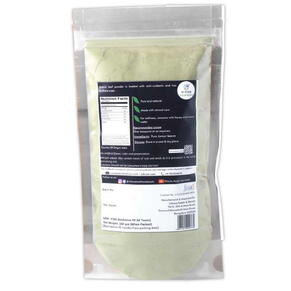 Nxtgen Ayurveda Jamun Leaves Powder - Swadesiicart