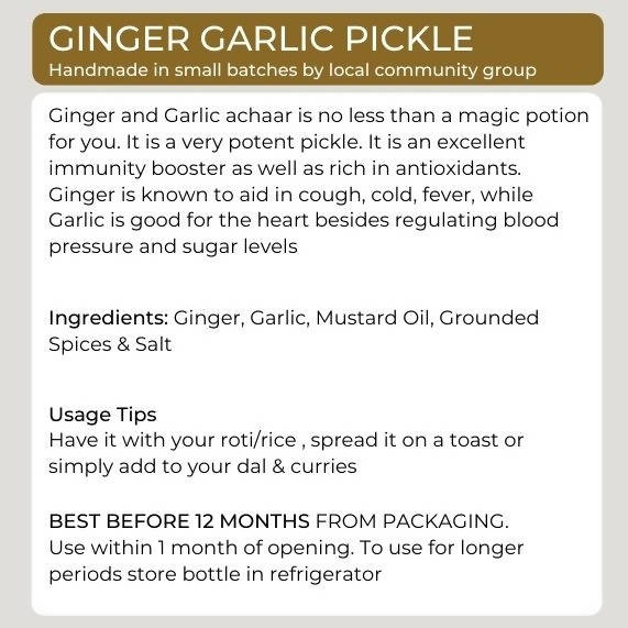 Organic Potli Ginger Garlic Pickle - Swadesiicart