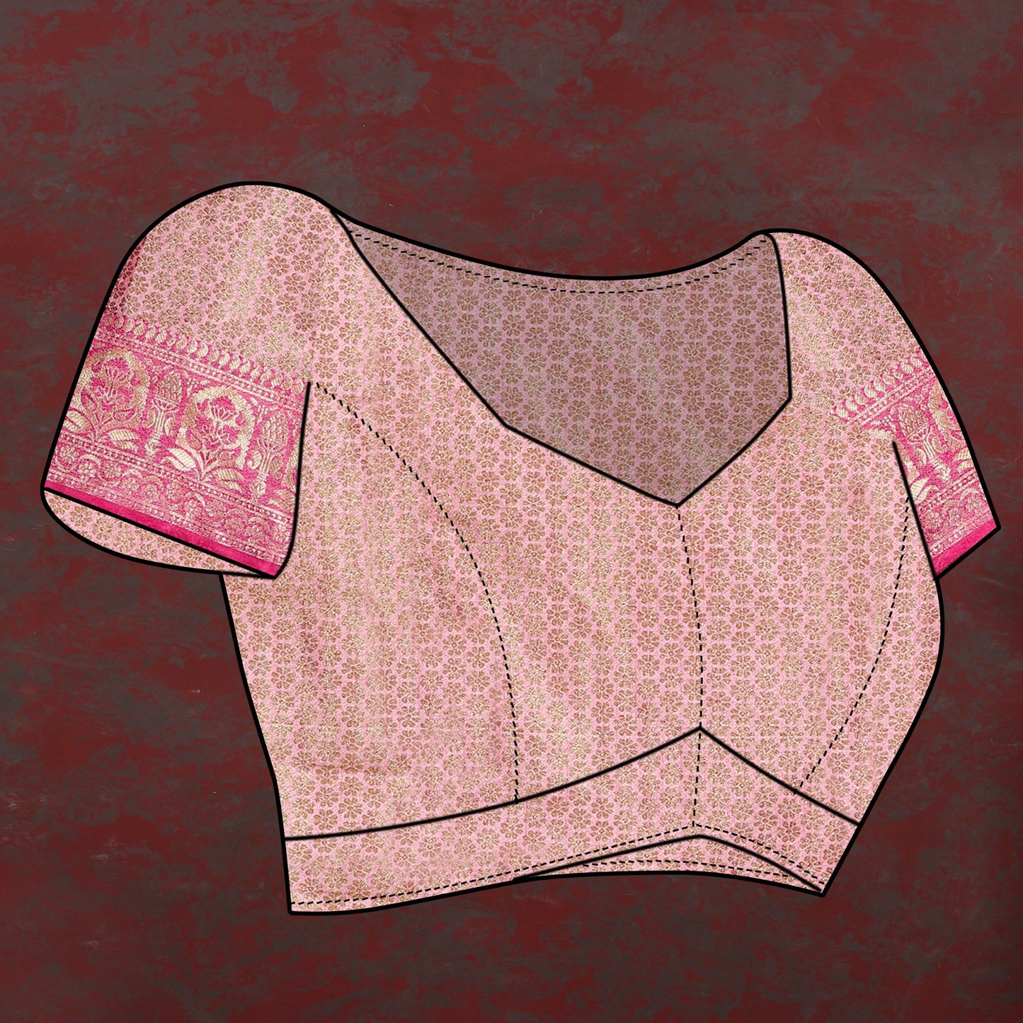 Vedant Vastram Baby Pink Color Banarasi Silk Saree - Baby Pink | Swadesiicart
