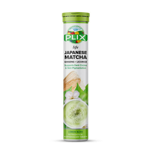PLIX The Plant Fix Japanese Matcha Effervescent Tablets for Dark Circles - Lemon | Swadesiicart