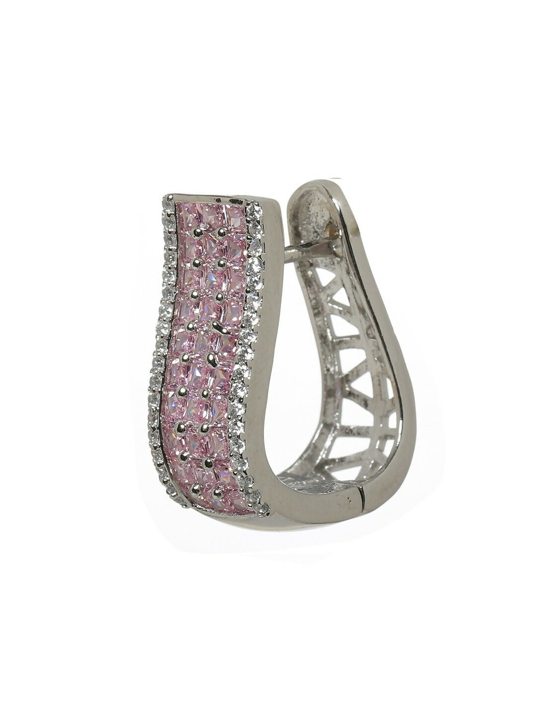 Pink Hoops Earrings- Ruby Raang | Swadesiicart