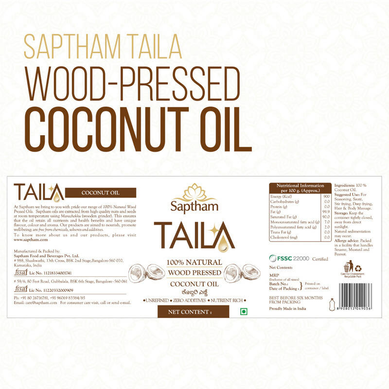 Saptham Taila Coconut Oil - Swadesiicart