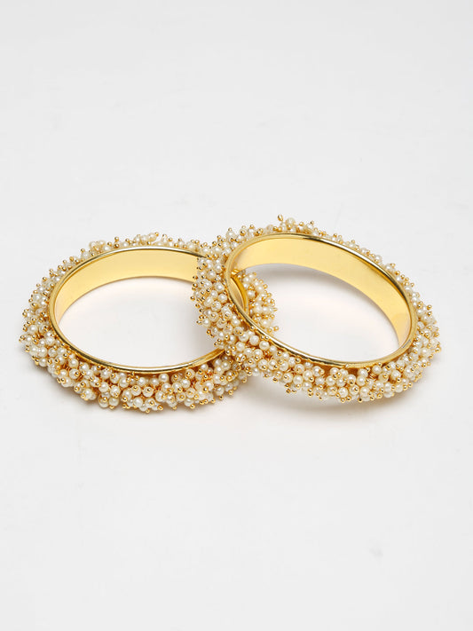 Pearl Embellished Bange Set Of 2 - Ruby Raang