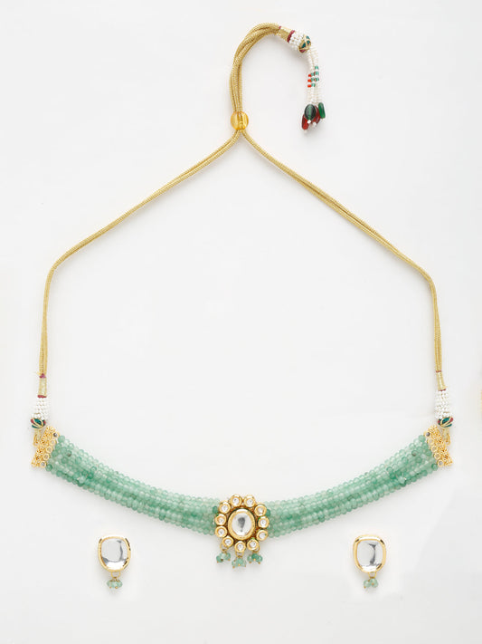 Kundan Choker With Studs - Ruby Raang | Swadesiicart