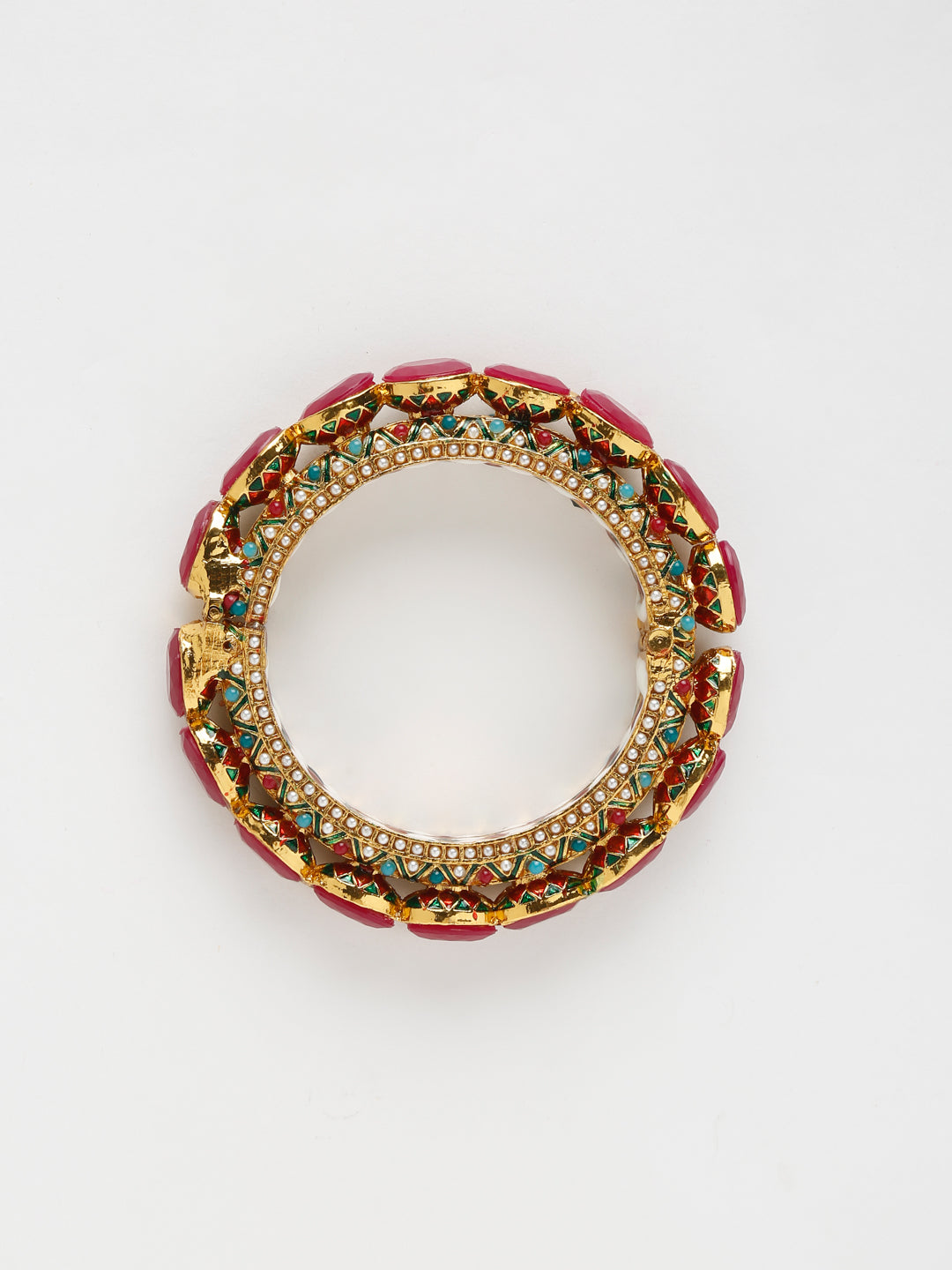Single Multi Embellished Bangle - Ruby Raang - Swadesiicart