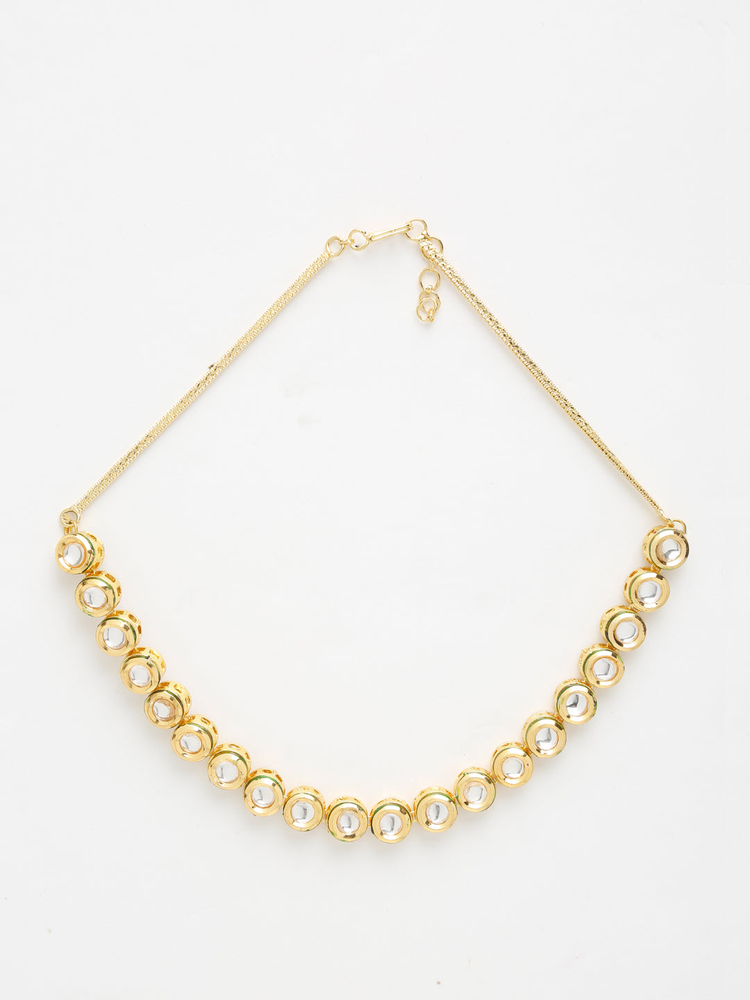 Gold-Polished Kundan Choker - Ruby Raang | Swadesiicart