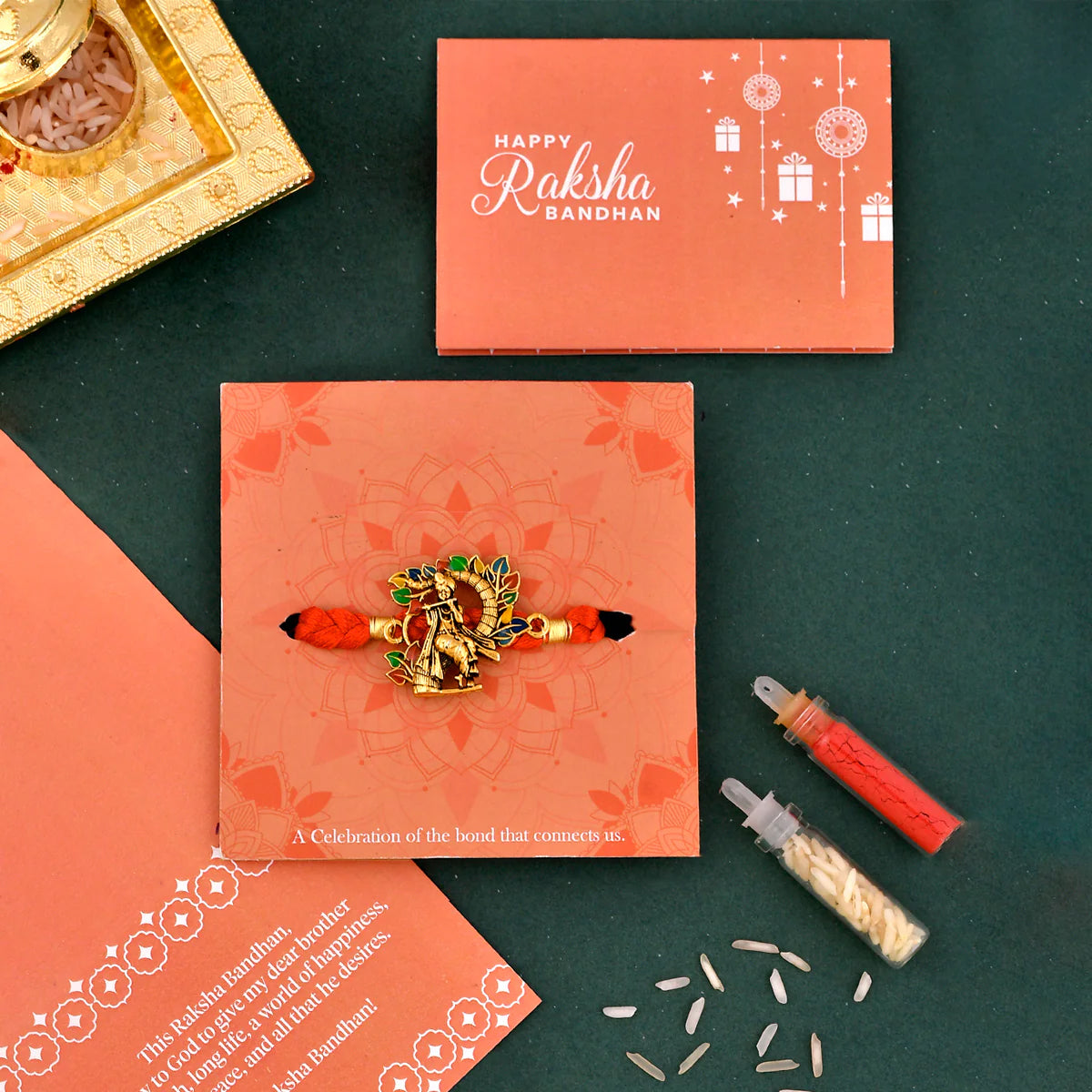 trueBrowns X Voylla Colorful Radha Krishna Thread Rakhi | Swadesiicart