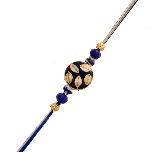 trueBrowns X Voylla Ethnic Embellished Blue Thread Rakhi | Swadesiicart