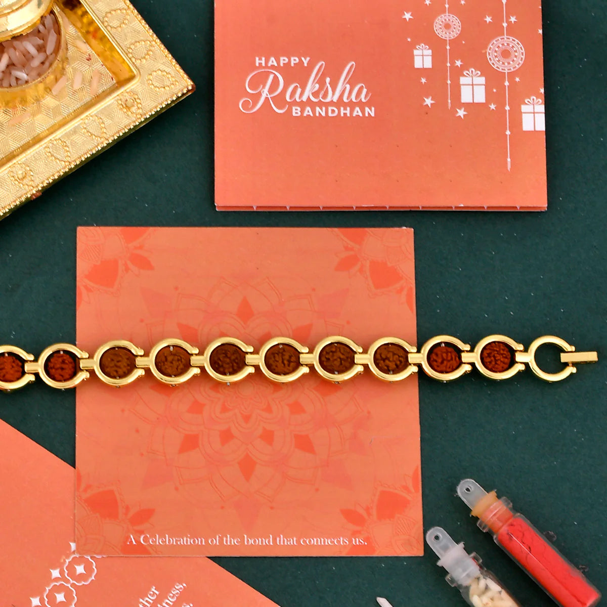 trueBrowns X Voylla Rudraksha Beads Bracelet Style Rakhi | Swadesiicart