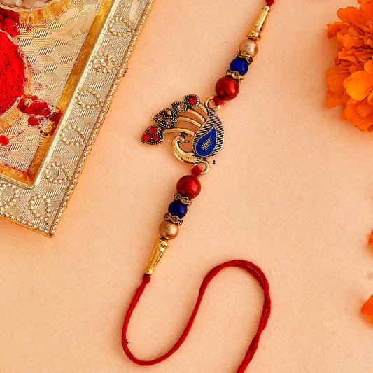 trueBrowns X Voylla Colorful Peacock Motif Thread Rakhi | Swadesiicart