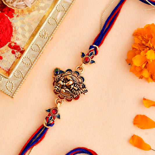 trueBrowns X Voylla Traditional Lord Krishna Motif Thread Rakhi | Swadesiicart