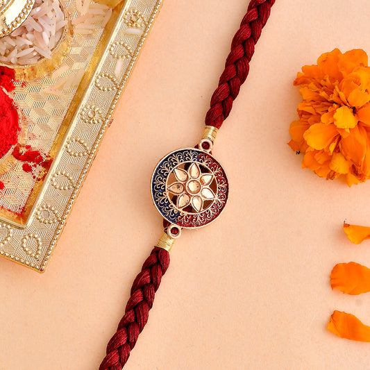 trueBrowns X Voylla Floral Motif Braided Thread Rakhi | Swadesiicart