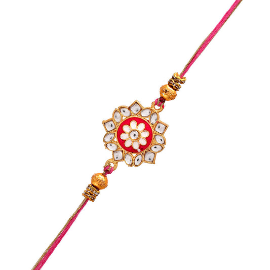 trueBrowns X Voylla Green Gems Studded Ethnic Thread Rakhi | Swadesiicart