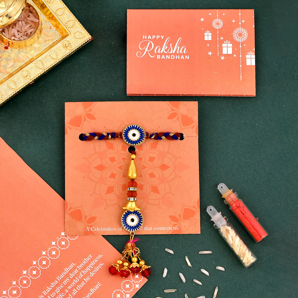 trueBrowns X Voylla Evil Eye Bhaiya-Bhabhi Thread Rakhi | Swadesiicart