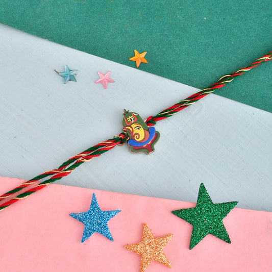 trueBrowns X Voylla Lord Ganesh Colourful Kids Thread Rakhi For Kids | Swadesiicart