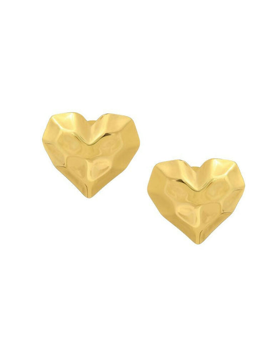 Golden Heart Studs - Ruby Raang | Swadesiicart
