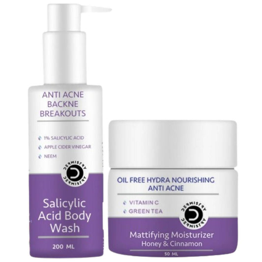 Dermistry Salicylic Acid Body Wash & Mattifying Moisturizer - Swadesiicart