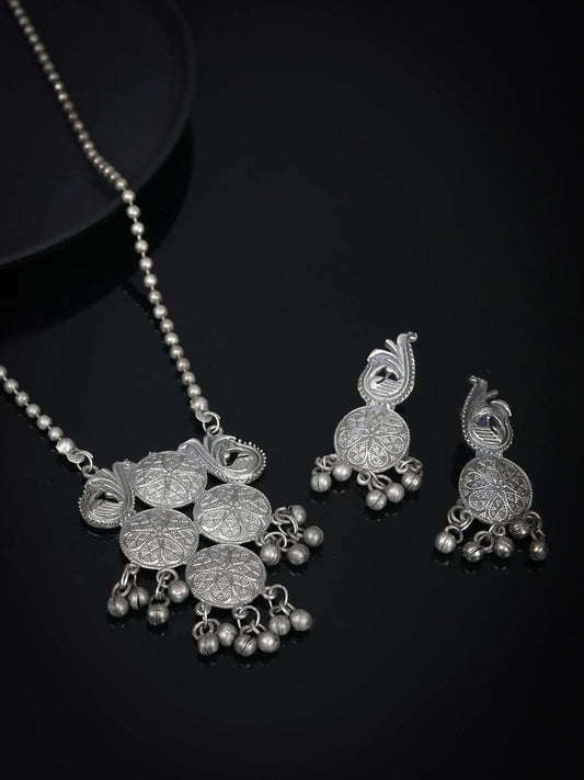 Priyaasi Women Ghungroo German Silver Plated Jewellery Set - Noz2Toz