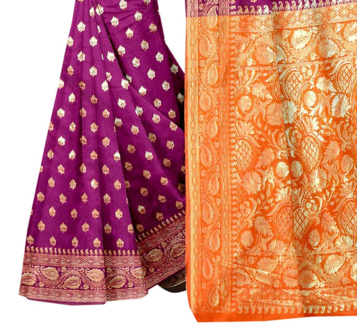 Vamika Purple Weaving Banarasi Jacquard Saree | Swadesiicart