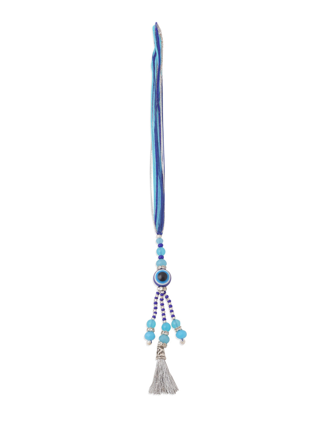 NVR Set of 2 Blue Evil Eye Artificial Beads Bhaiya Bhabhi Rakhi Combo | Swadesiicart