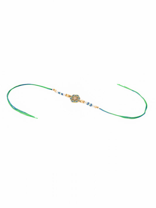 NVR Men Peacock Design Multicolor Artificial Stones & Pearls Thread Rakhi Combo | Swadesiicart