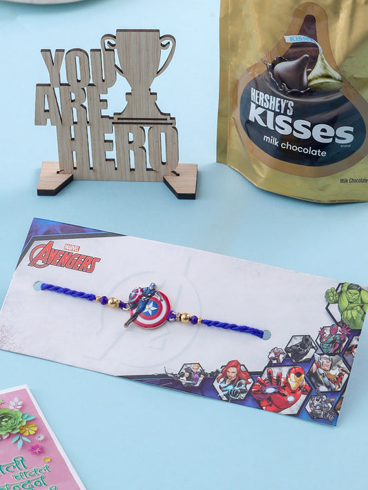 NVR Kids Superhero Blue Artificial Beads Thread Rakhi, Combo for Rakshabandhan | Swadesiicart