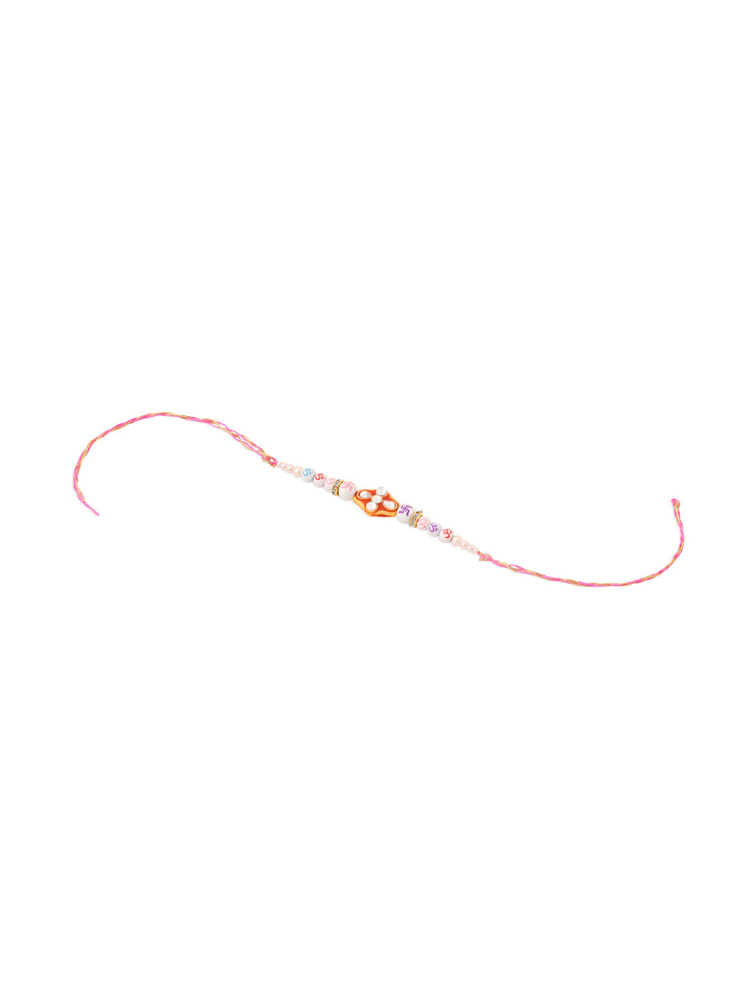 NVR Set of 2 Multicolor Artificial Stones & Pearls Bhaiya Bhabhi Rakhi with Roli Chawal Chandan & Mishri - Swadesiicart