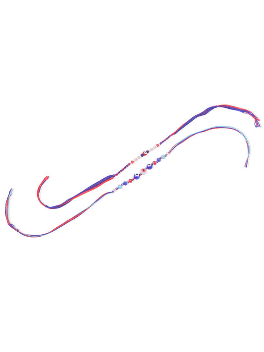 NVR Men Multicolor Evil Eye Artificial Beads Thread Rakhi, Combo for Rakshabandhan | Swadesiicart