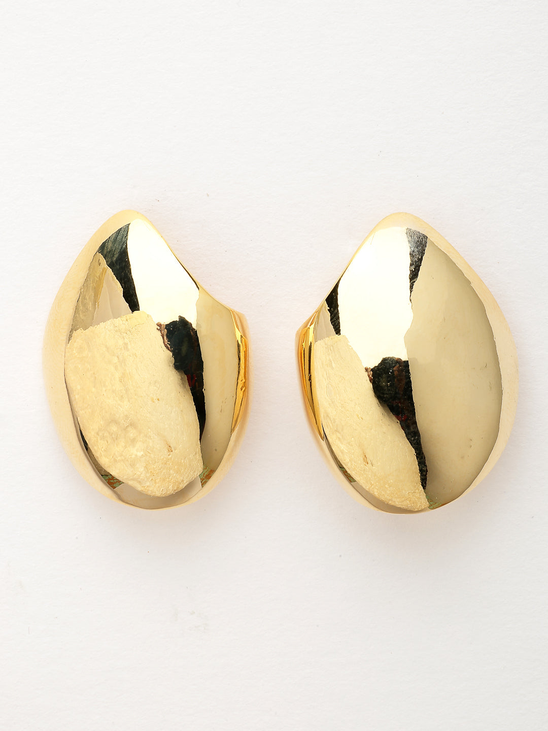 NVR Women's Gold-Polished Contemporary Drop Earrings