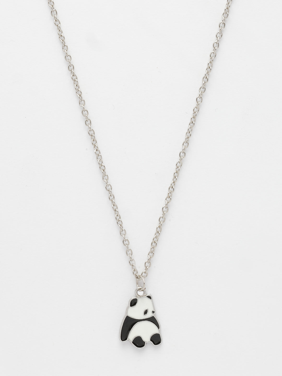 NVR Women's Silver-Plated Chain With Panda Pendant - Swadesiicart
