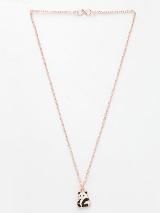 NVR Women's Rose Gold-Polished Chain With Panda Pendant - Swadesiicart