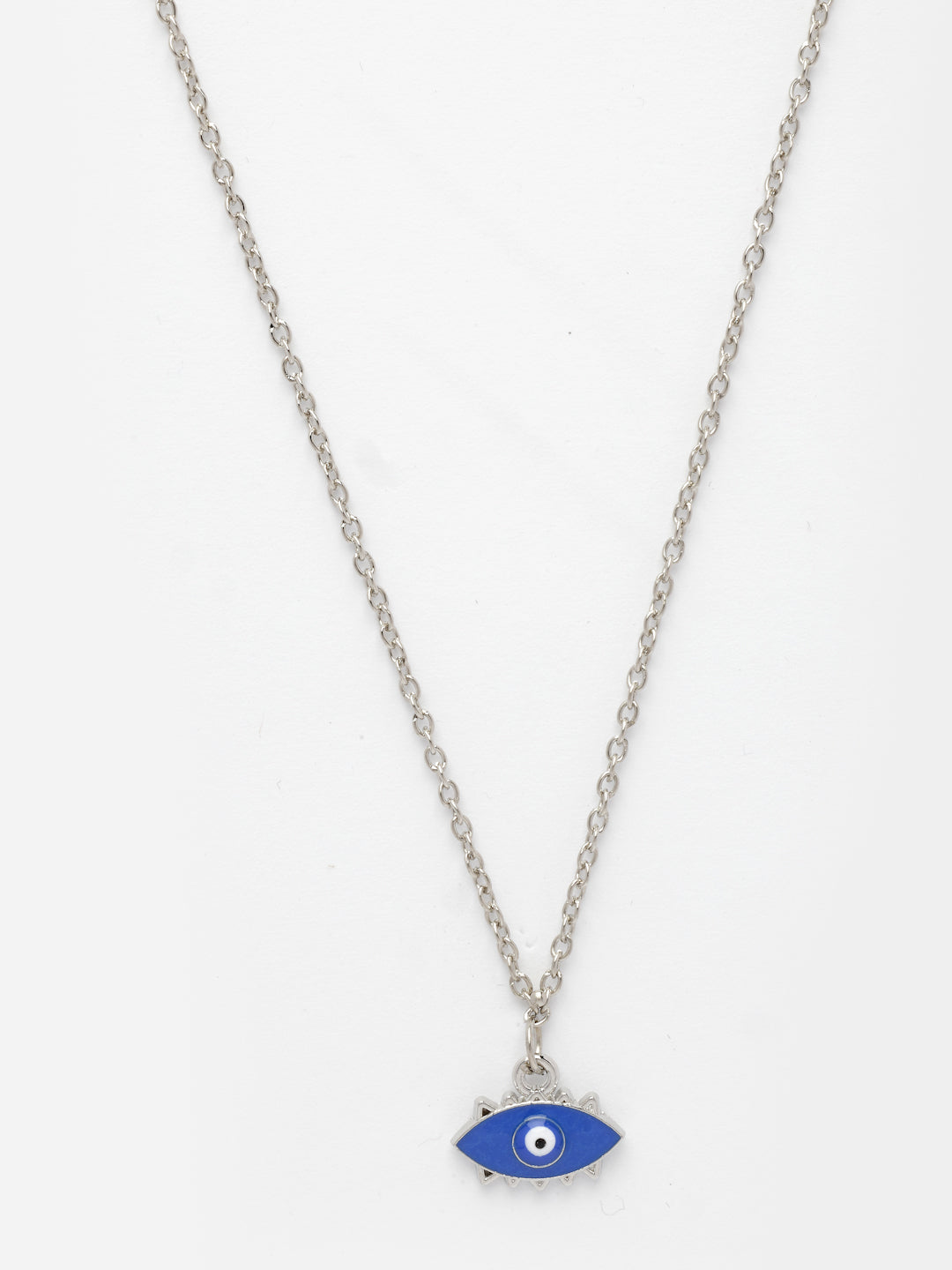 NVR Women's Silver-Plated Chain With Evil Eye Pendant - Swadesiicart