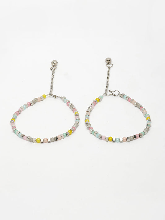 NVR Women's Multi-Coloured Artificial Beads Anklet