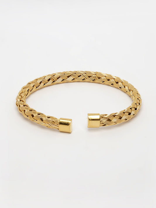 NVR Men's Gold-Polished Stainless Steel Cuff Bracelet
