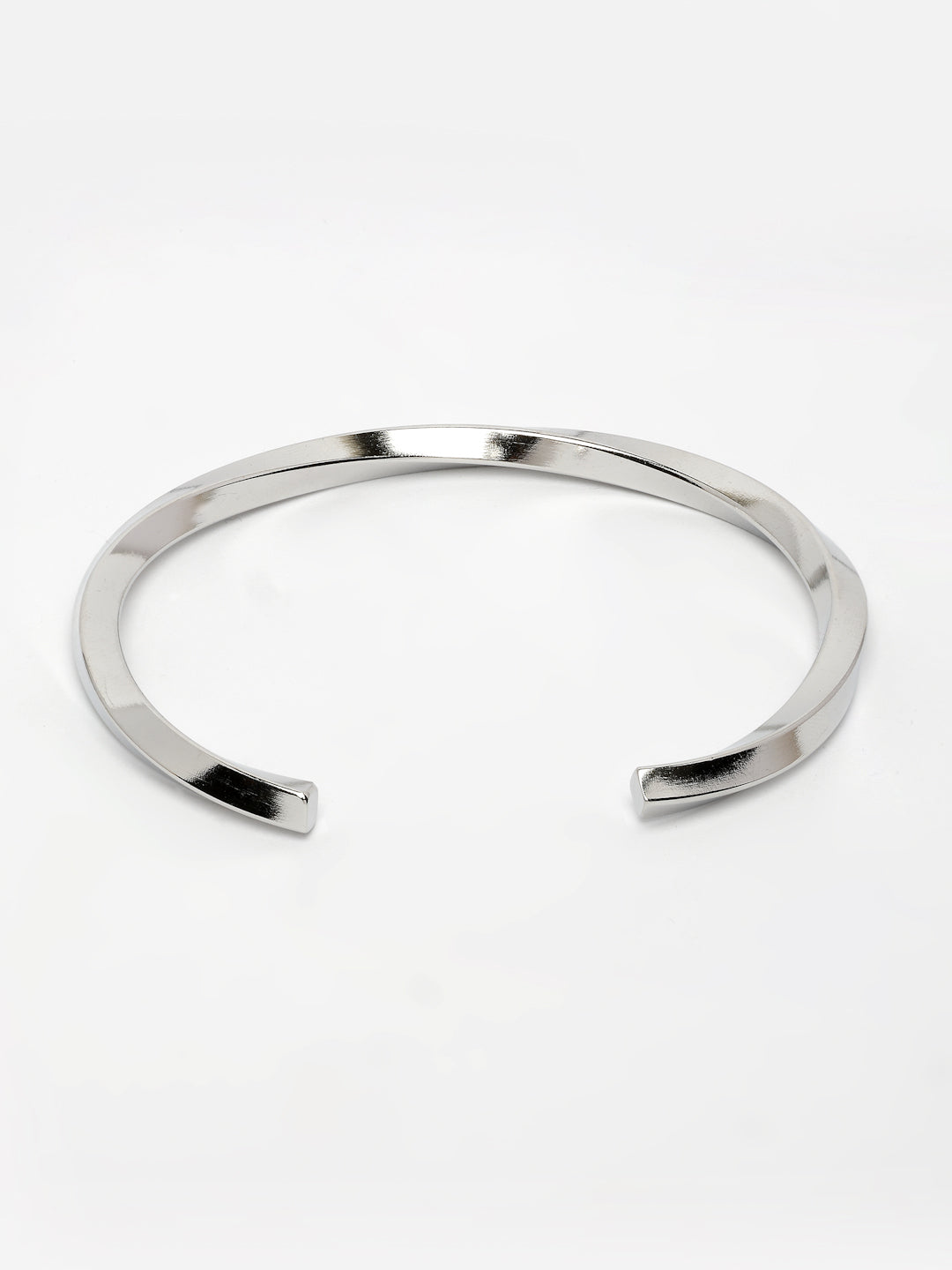 NVR Men's Silver-Plated Stainless Steel Cuff Bracelet - Swadesiicart